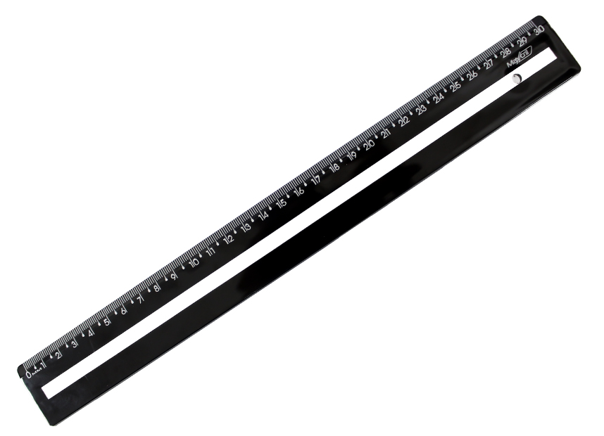 RéGUA DE 30CM GUIA DE LEITURA PRETA MAXCRIL