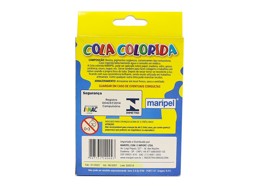 COLA COLORIDA 04 CORES - MARIPEL